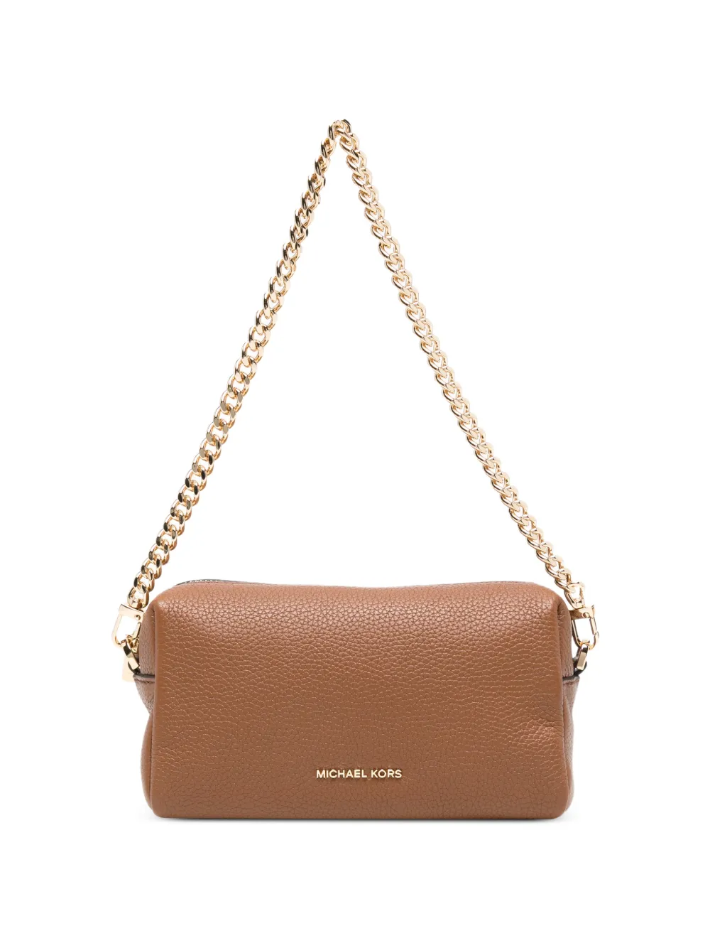 Michael Kors small Bryant logo-plaque pebbled'leather mini bag - Marrone