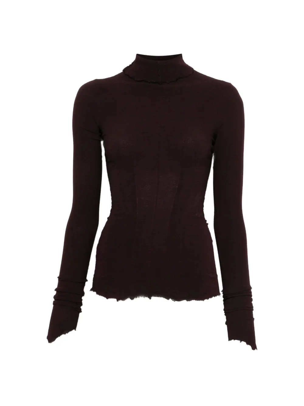 Marc Le Bihan raw-edge high-neck top