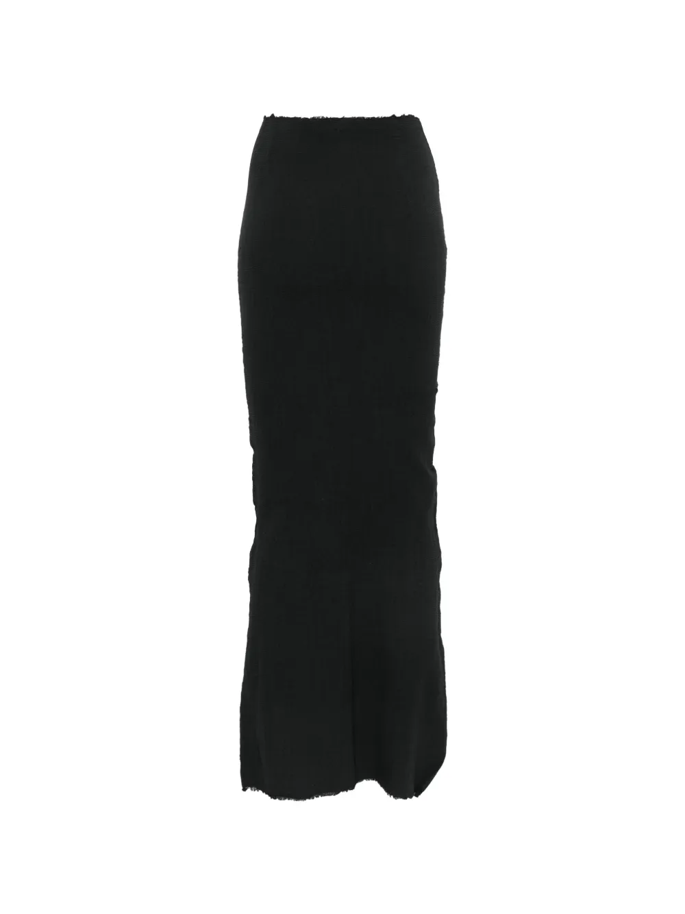 Marc Le Bihan raw-edge textured-finish maxi skirt - Nero