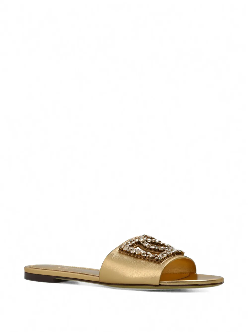 Dolce & Gabbana crystal-embellished leather sandals Goud