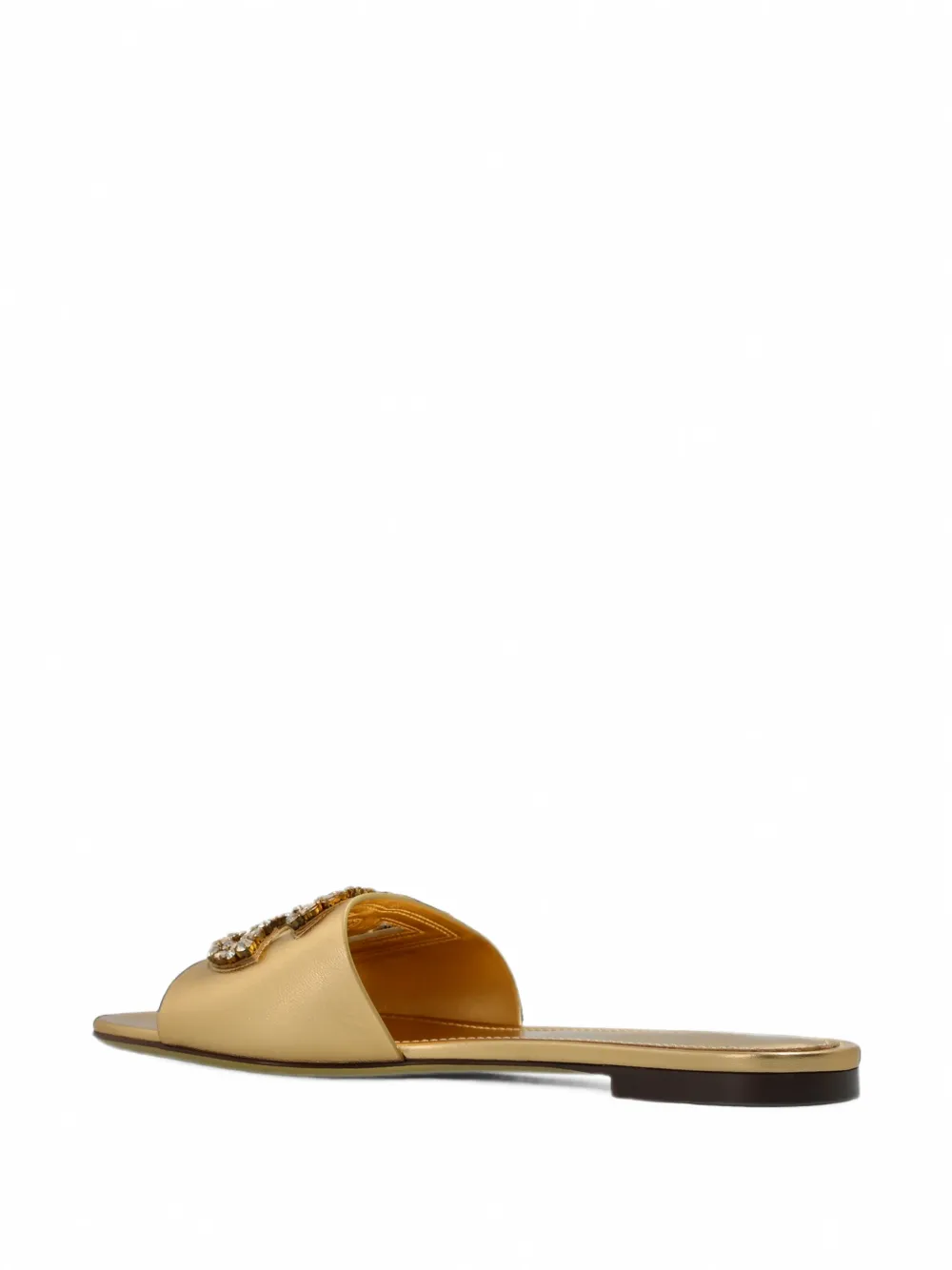 Dolce & Gabbana crystal-embellished leather sandals Goud