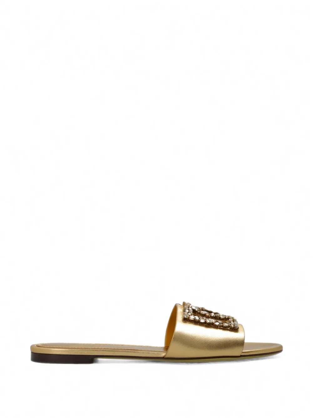 Dolce & Gabbana crystal-embellished leather sandals - Oro