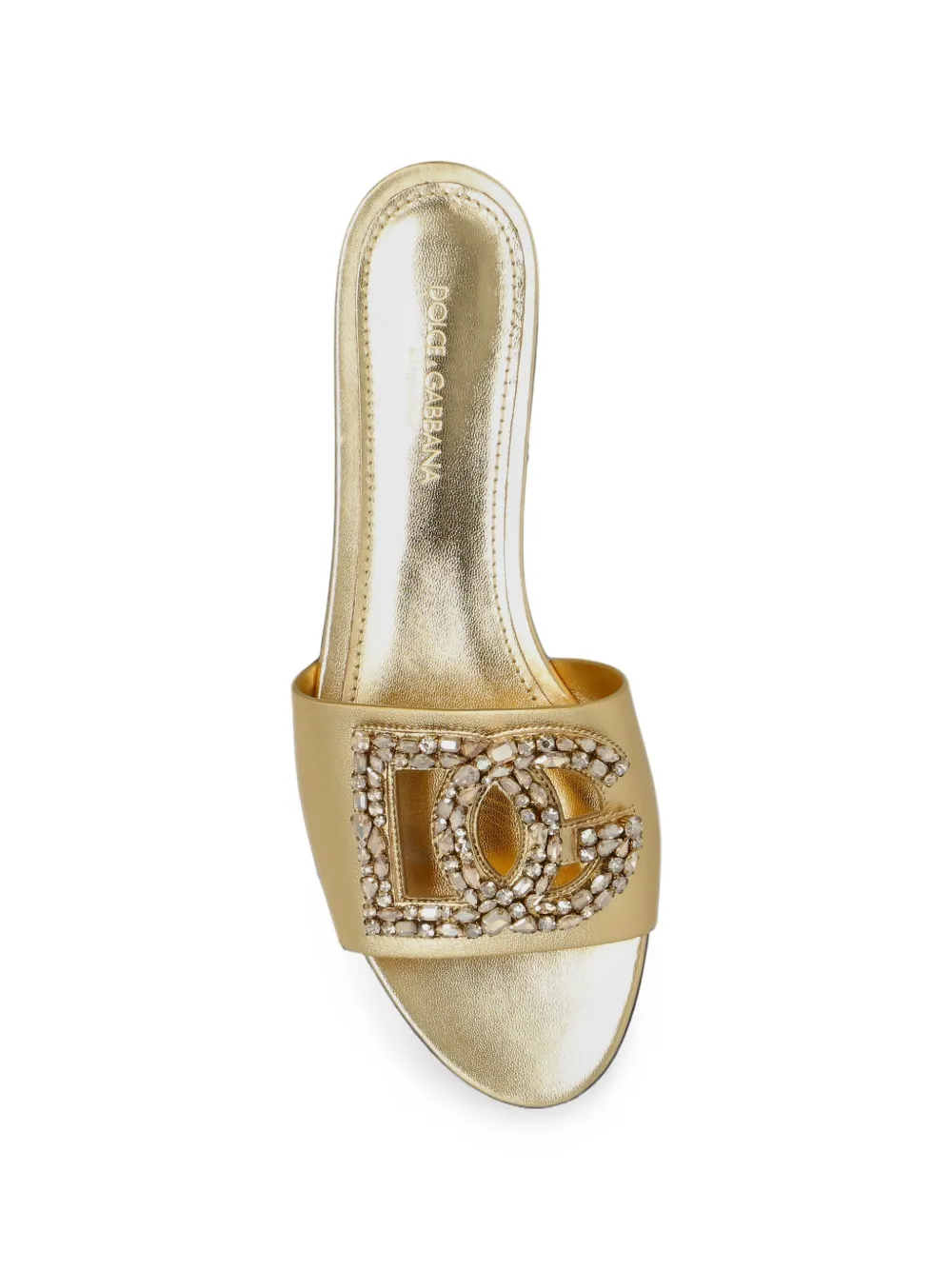 Dolce & Gabbana crystal-embellished leather sandals Goud