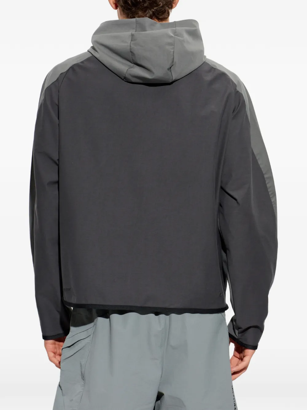 Nike Tech embroidered-logo hooded jacket Grijs