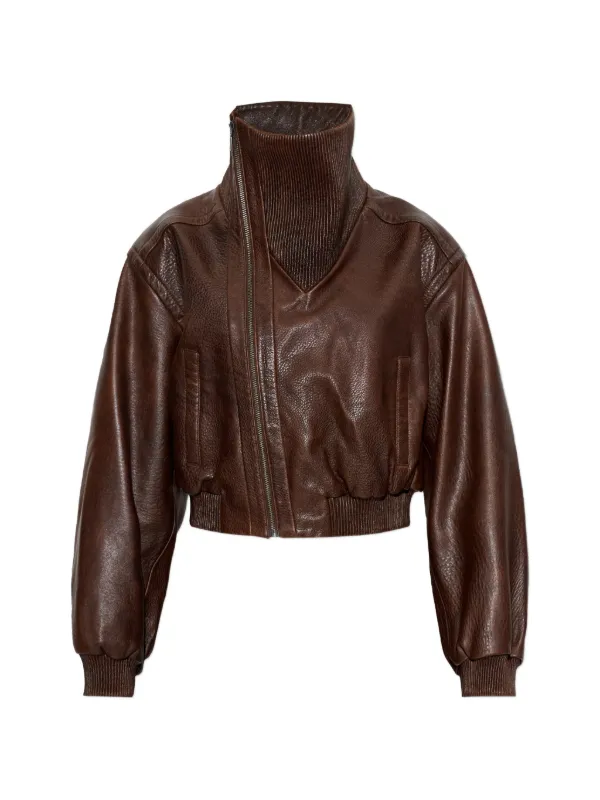 Christopher Esber Lunnet Leather Jacket in Brown