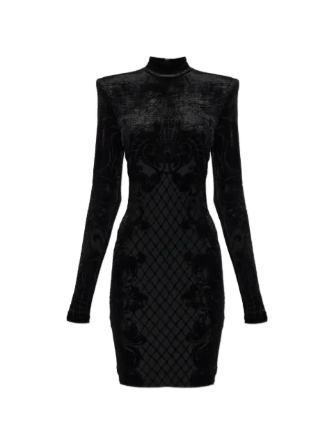 Balmain velvet turtleneck mini dress