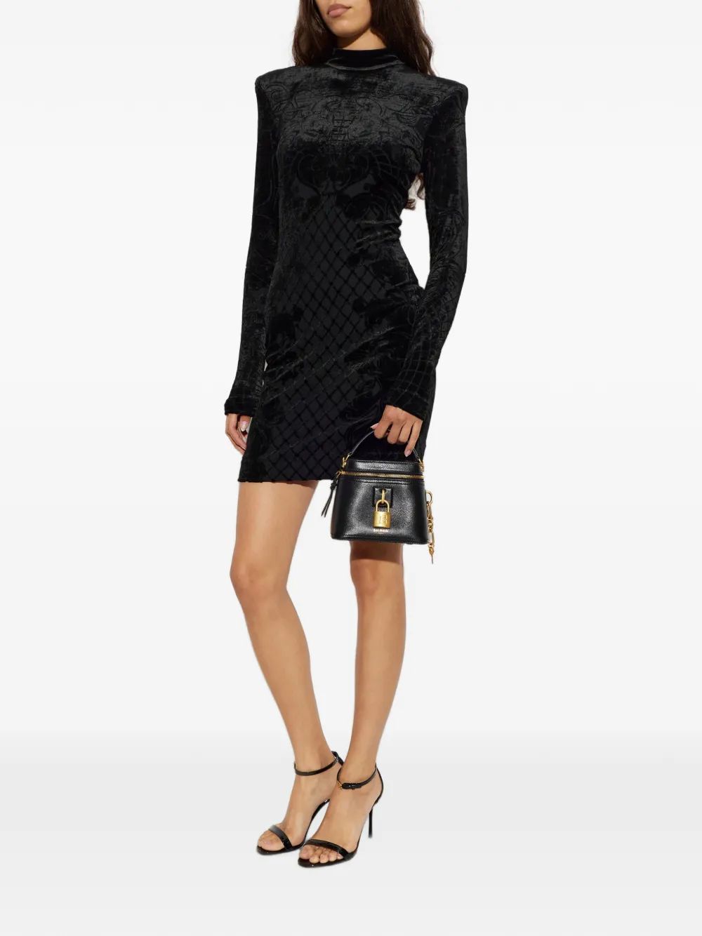 Balmain Fluwelen mini-jurk Zwart