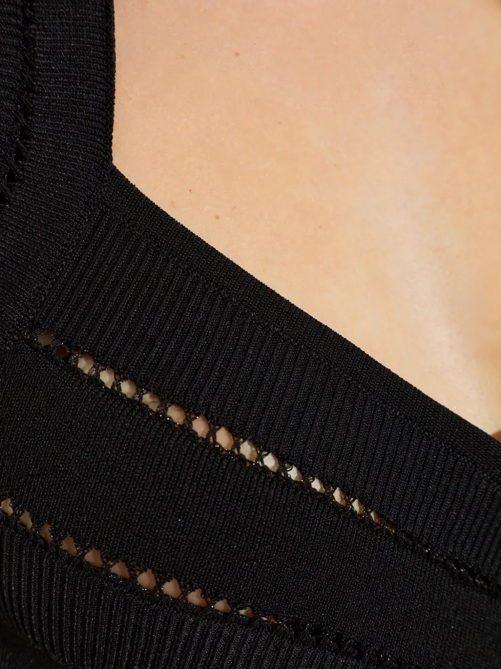 Balmain Midi-jurk met open rug en halternek Zwart