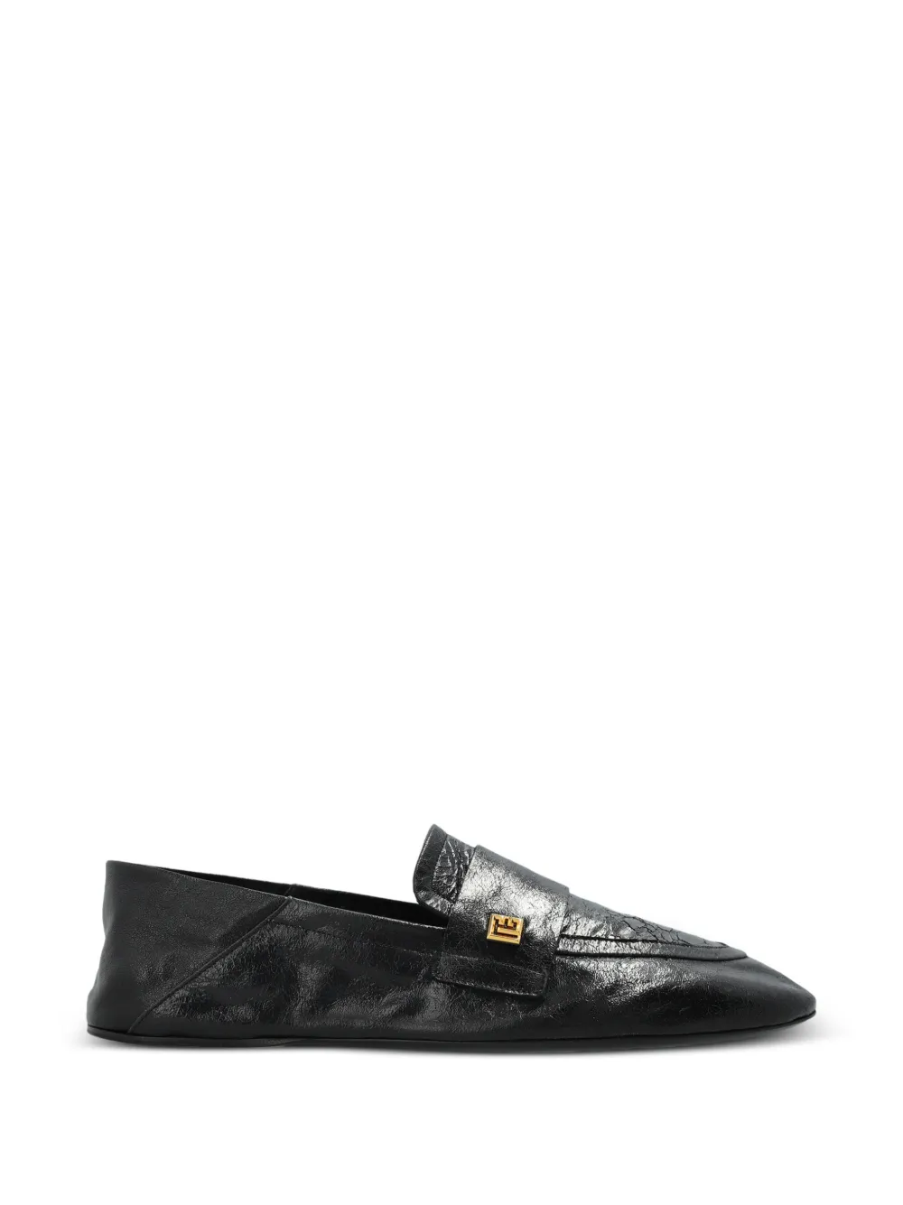 Balmain logo-plaque leather loafers - Nero