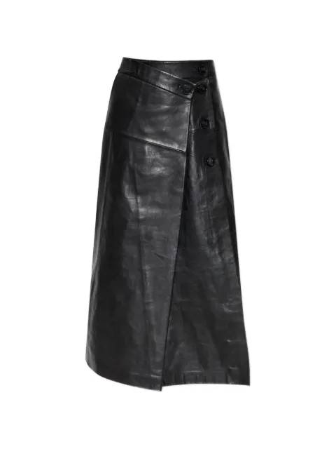 IRO Rimera button-fastening wrap midi skirt