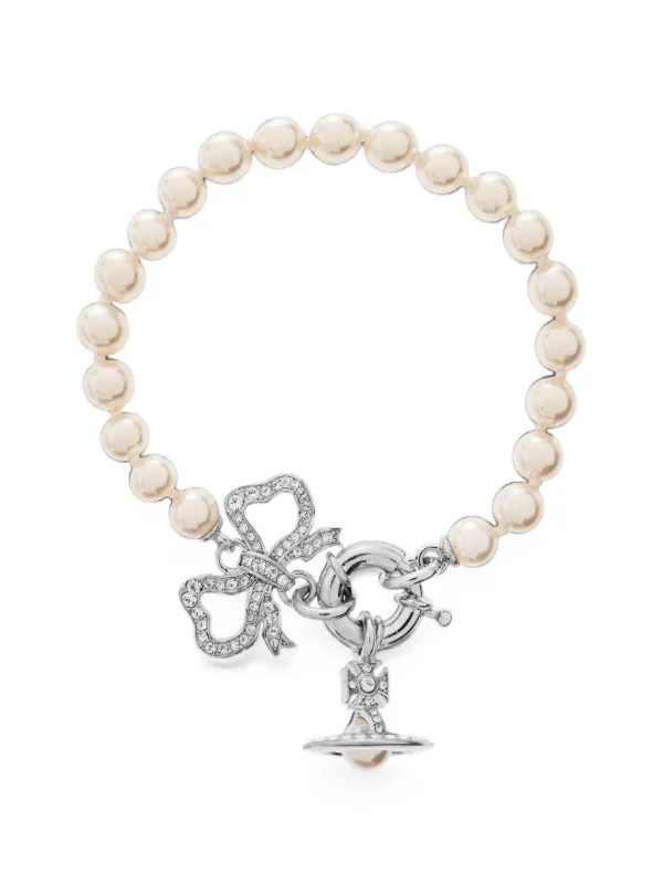 Vivienne Westwood Rigoberta Orb Bow Bracelet in Silver