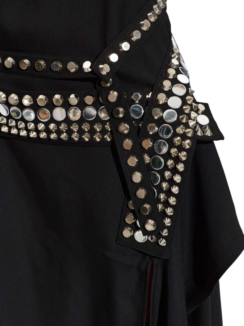 IRO Veziane asymmetrische midi-jurk verfraaid met studs Zwart