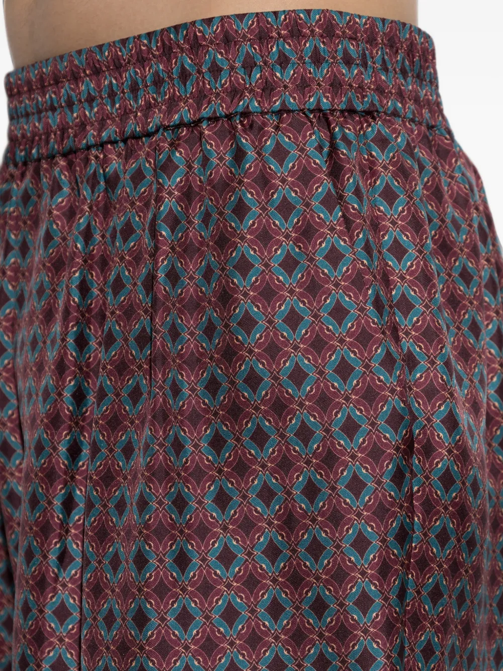 Balmain Zijden shorts met geometrisch patroon Rood