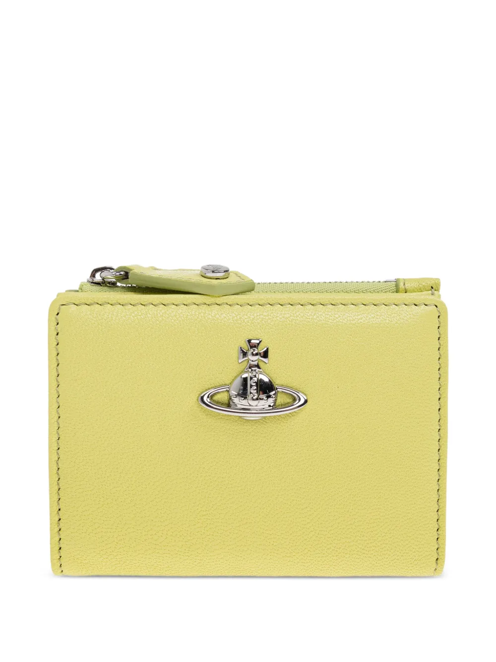 Vivienne Westwood Slim Flap Orb-plaque leather wallet - Verde