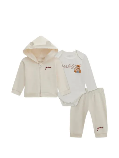guess kids logo-embroidered tracksuit set (set of three)