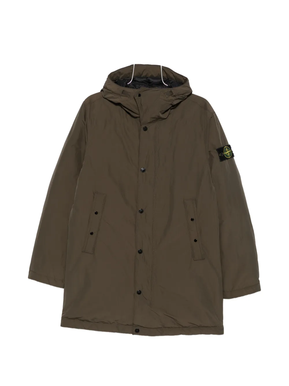 Stone Island logo-patch hooded jacket - Verde
