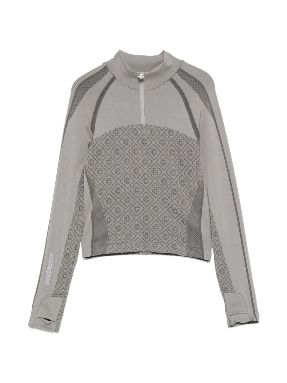 Casablanca monogram-print half-zip top