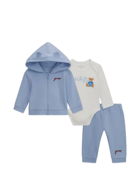 guess kids logo-embroidered tracksuit set (set of three)