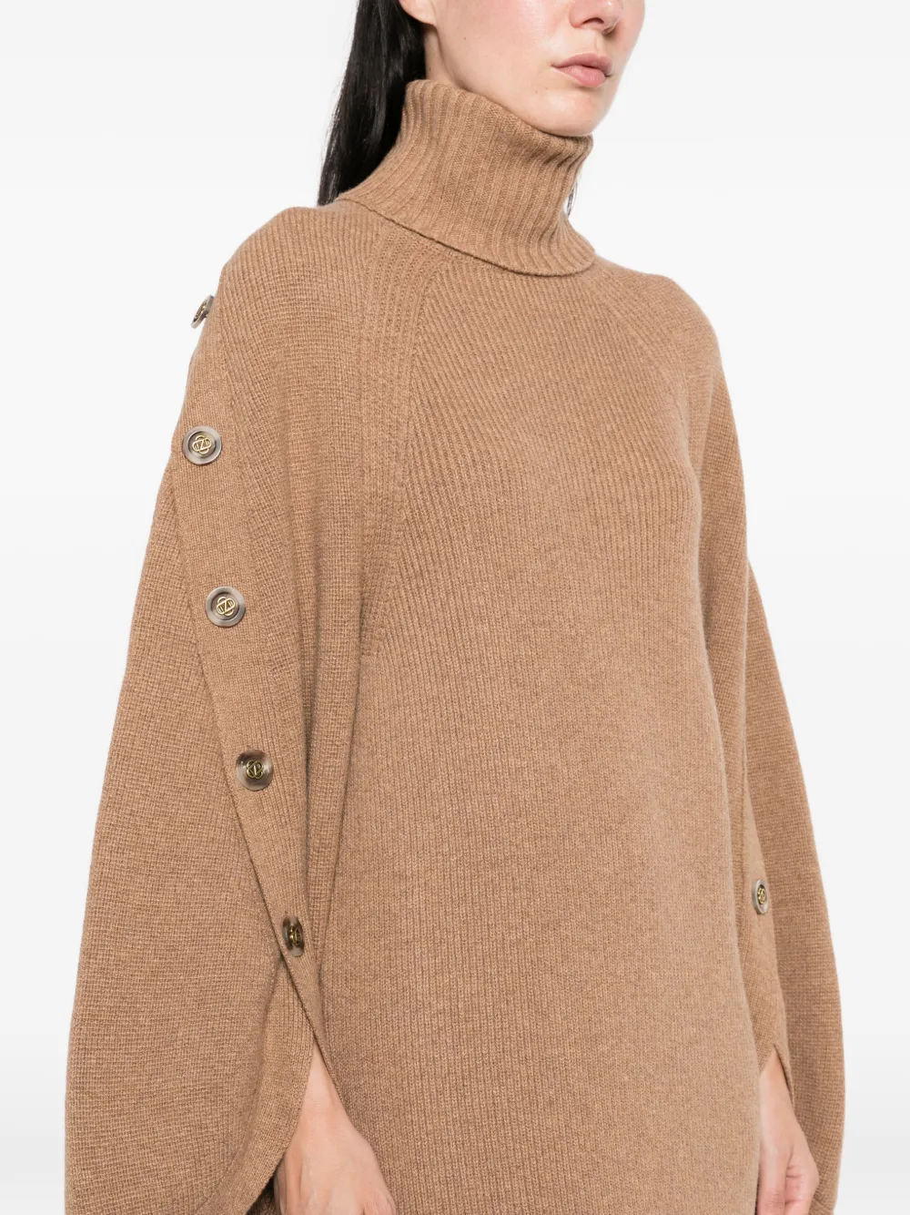 ZIMMERMANN Midi-jurk verfraaid met knopen en col Bruin
