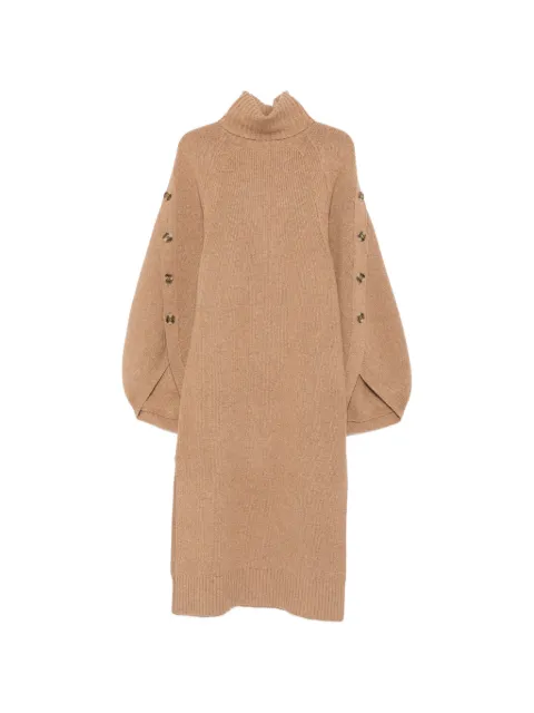 ZIMMERMANN button-embellished roll-neck midi dress