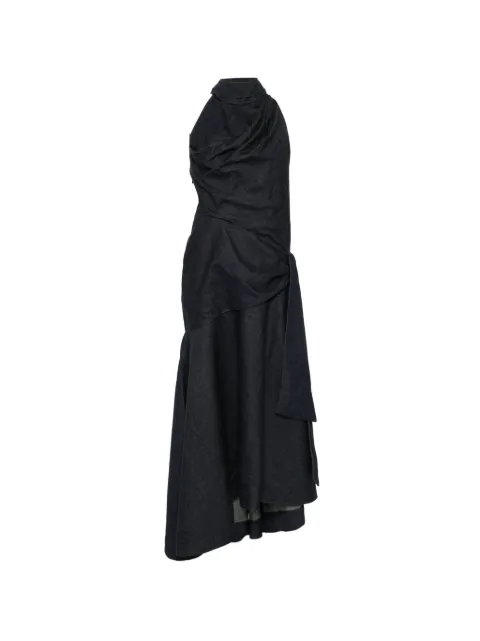 ZIMMERMANN vestido largo con cuello halter y detalle drapeado