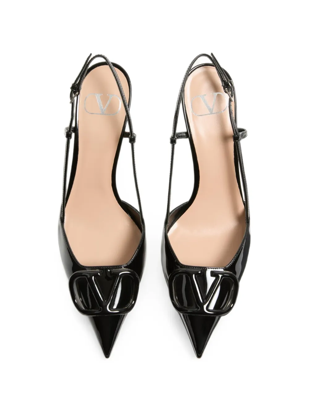 Valentino Garavani VLogo Signature slingback leather heeled pumps Zwart