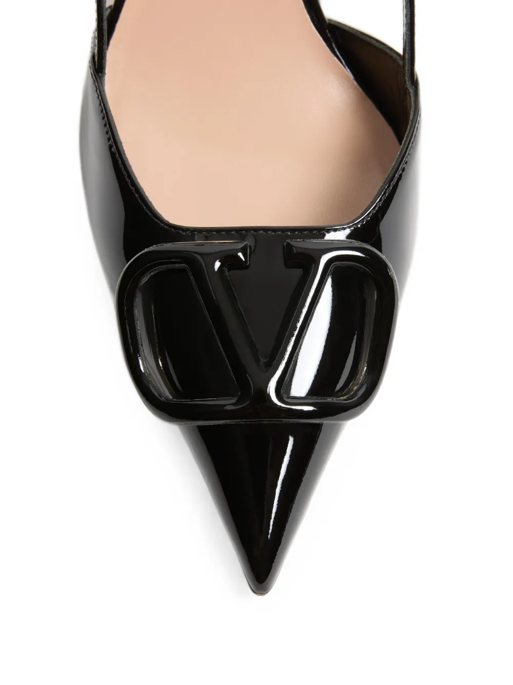 Valentino Garavani VLogo Signature slingback leather heeled pumps Zwart