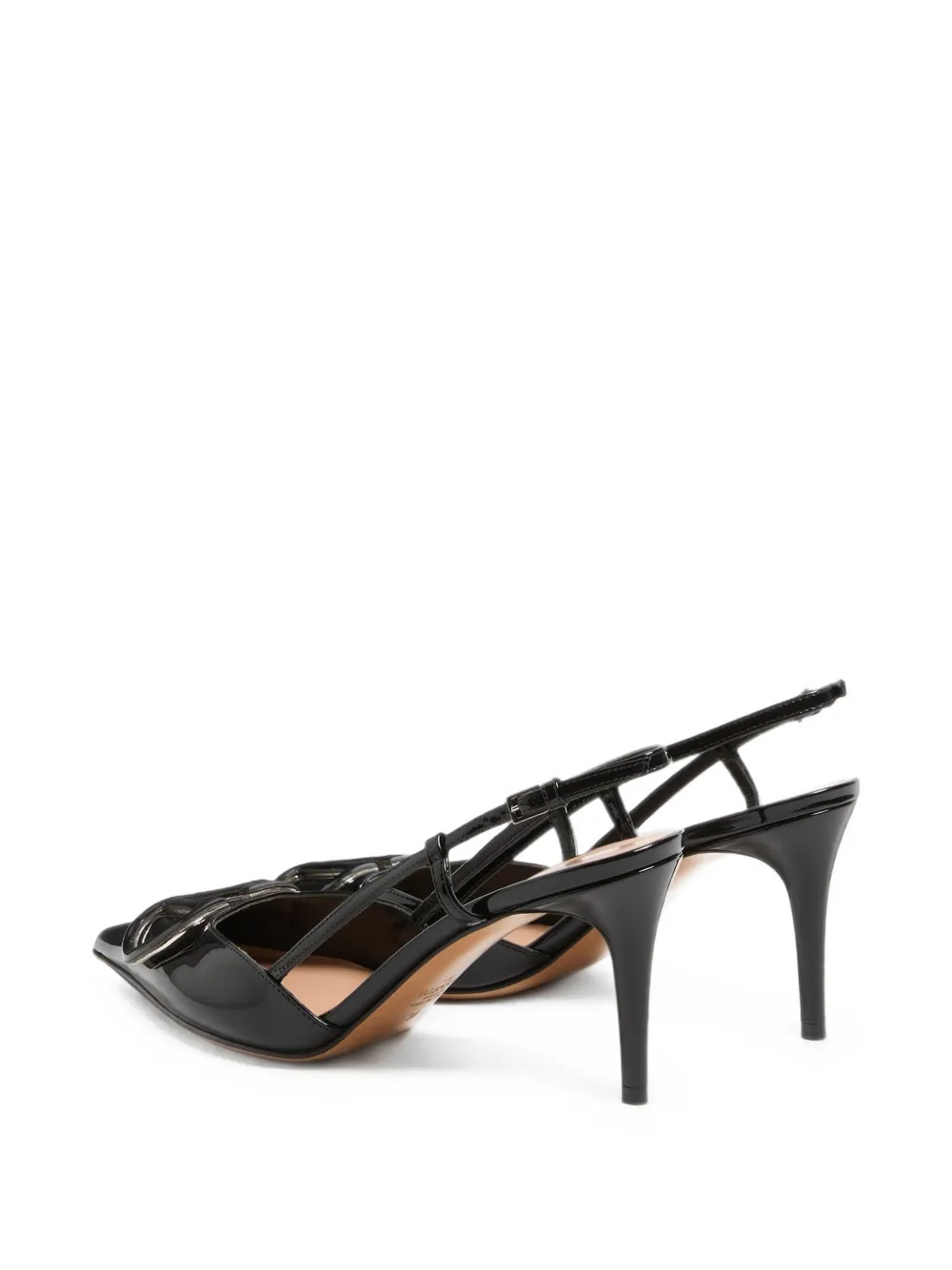 Valentino Garavani VLogo Signature slingback leather heeled pumps Zwart