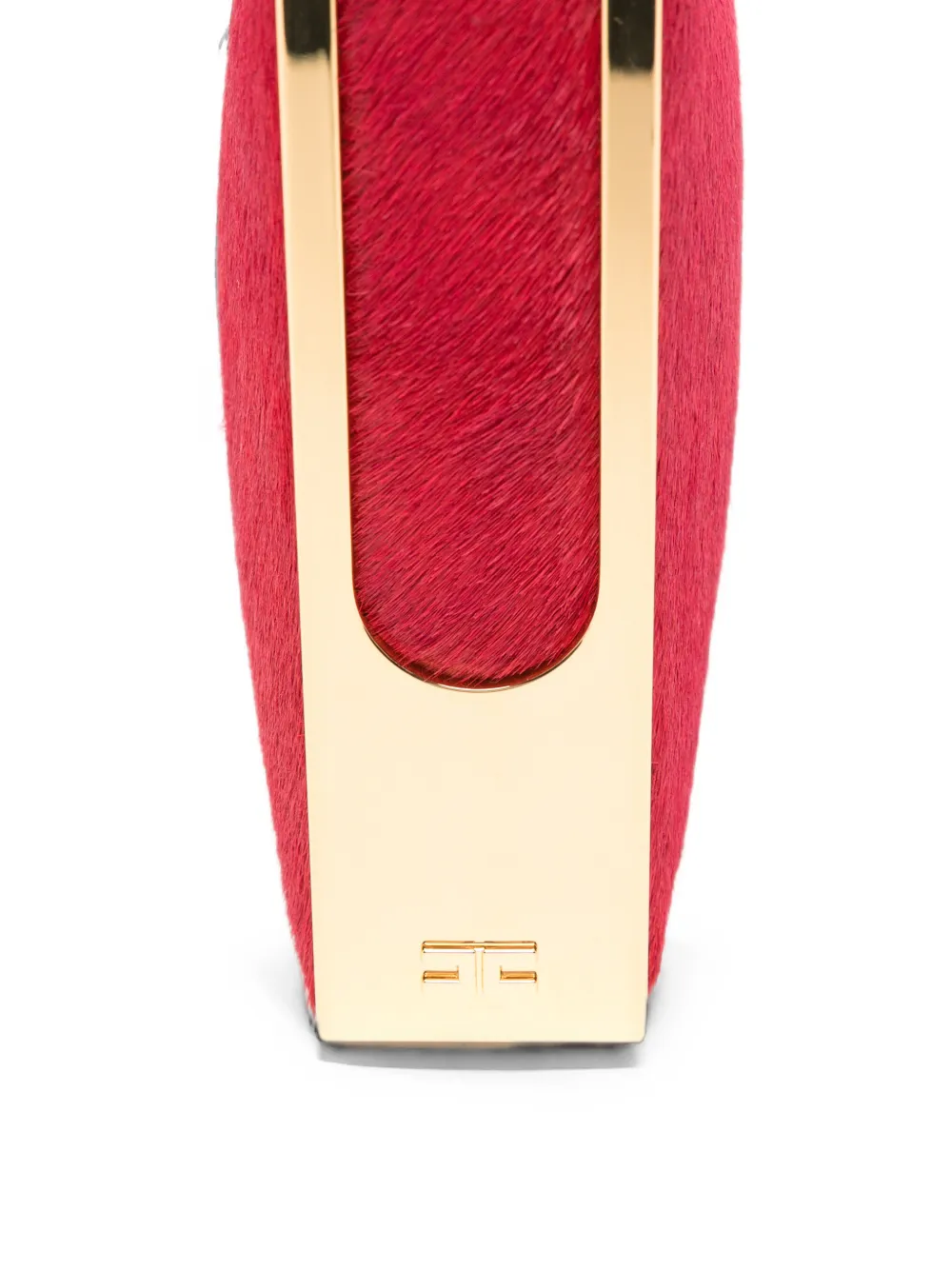 Elisabetta Franchi calf-hair logo-lettering tote bag Rood