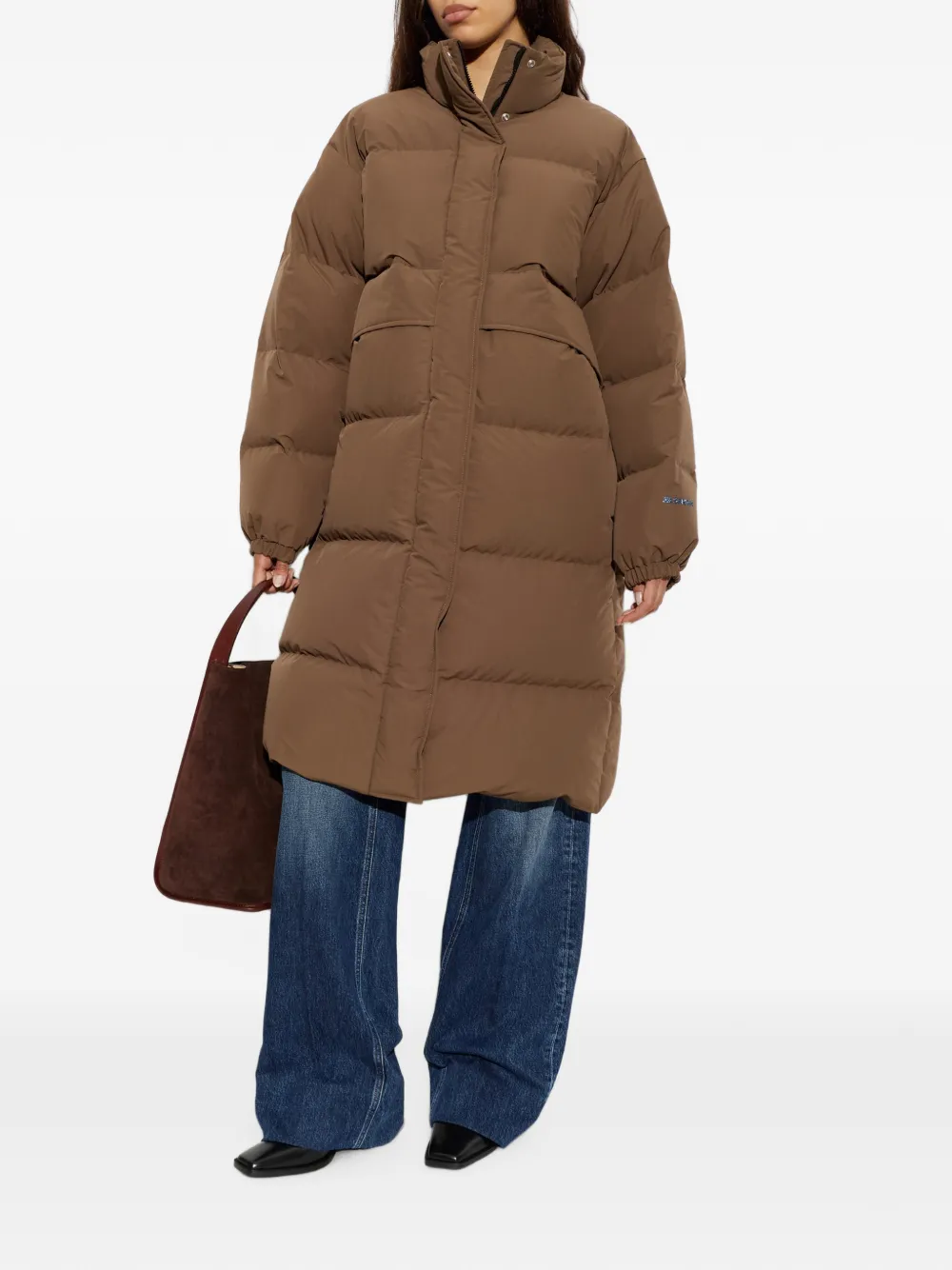 Jil Sander Gewatteerd jack met opstaande kraag Bruin