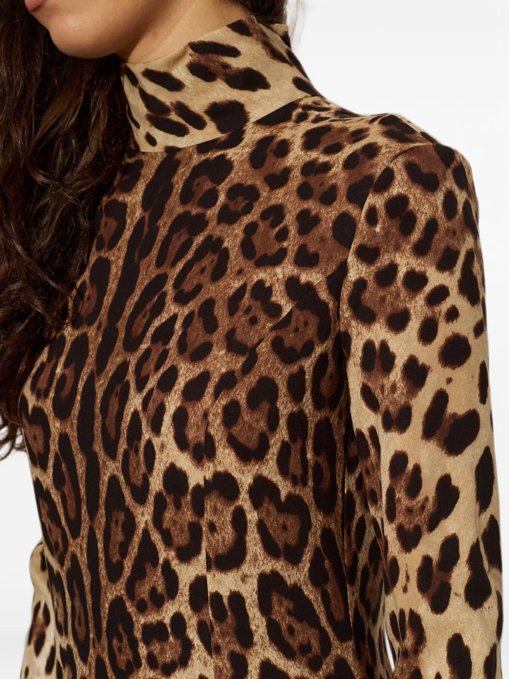 Dolce & Gabbana Wikkeljurk met luipaard-print Beige