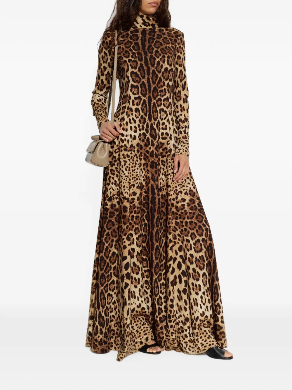 Dolce & Gabbana Wikkeljurk met luipaard-print Beige