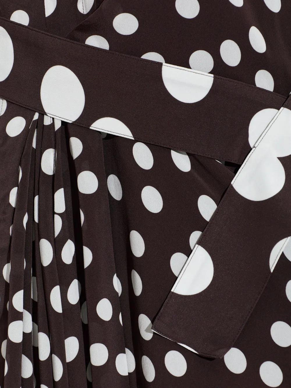 IRO Delila asymmetrische midi-jurk met stippen Bruin