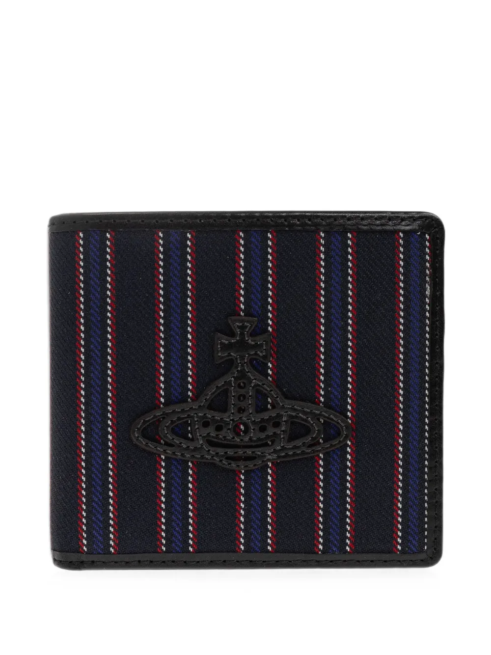 Vivienne Westwood Orb-plaque striped wallet - Blu