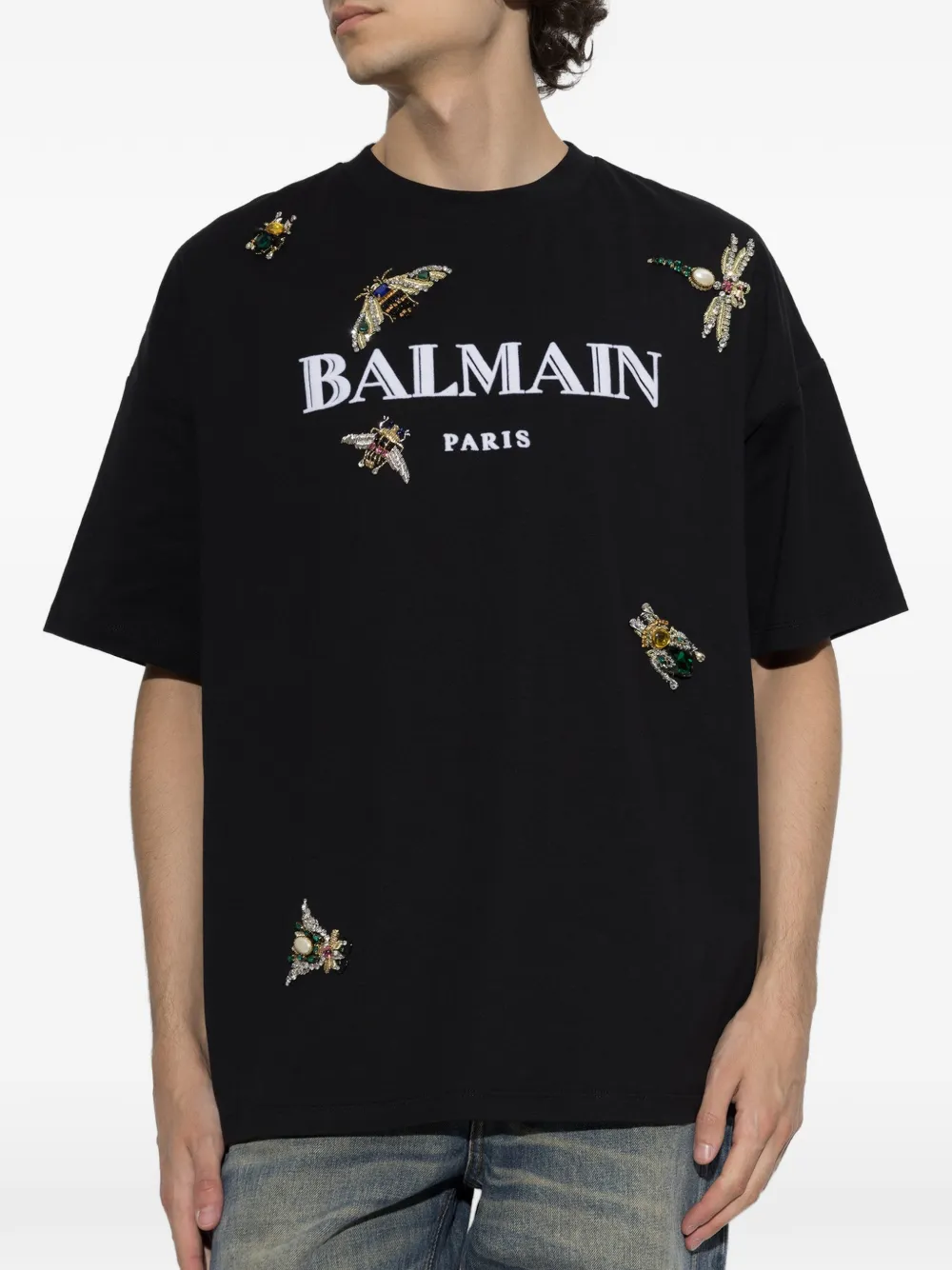 Balmain T-shirt met logoprint Zwart