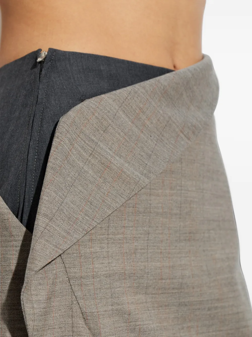 Jil Sander check wrap-style skirt Beige