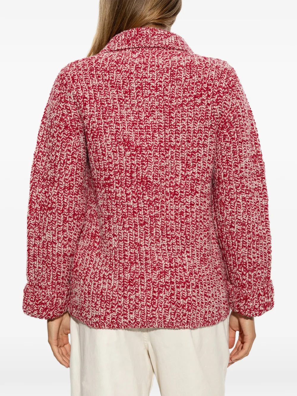 MARANT ÉTOILE Chunky gebreid vest met houtje-touwtje sluiting Rood
