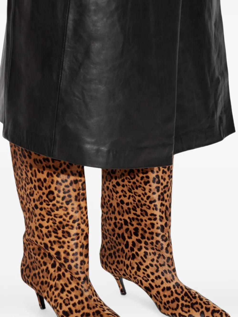 Amina Muaddi Fiona leopard-print knee-high boots Bruin