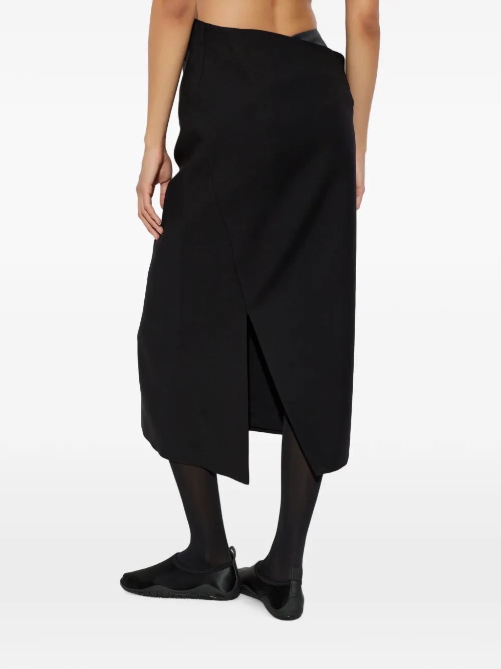 Jil Sander Asymmetrische rok met gelaagd detail Zwart