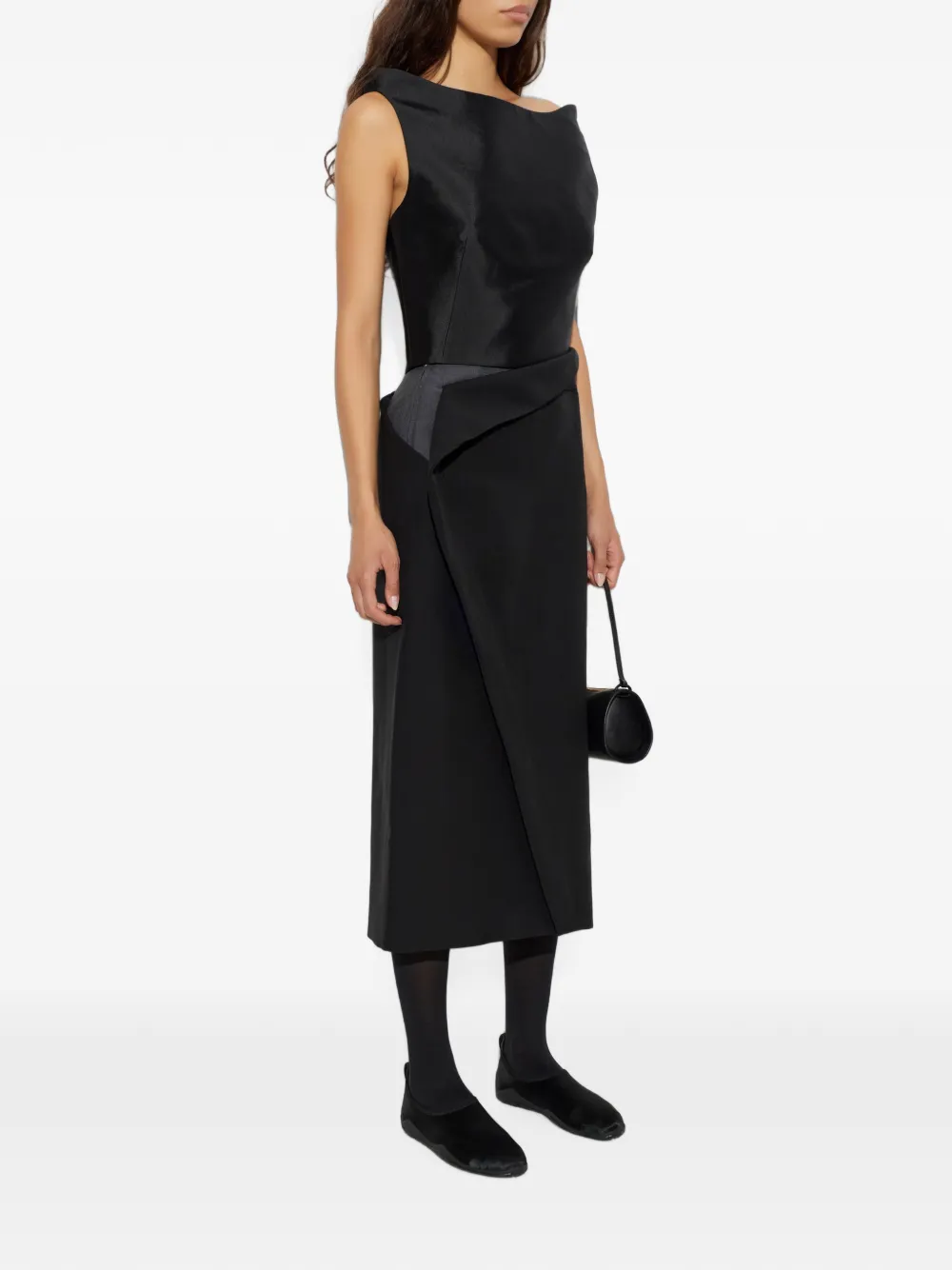 Jil Sander Asymmetrische rok met gelaagd detail Zwart