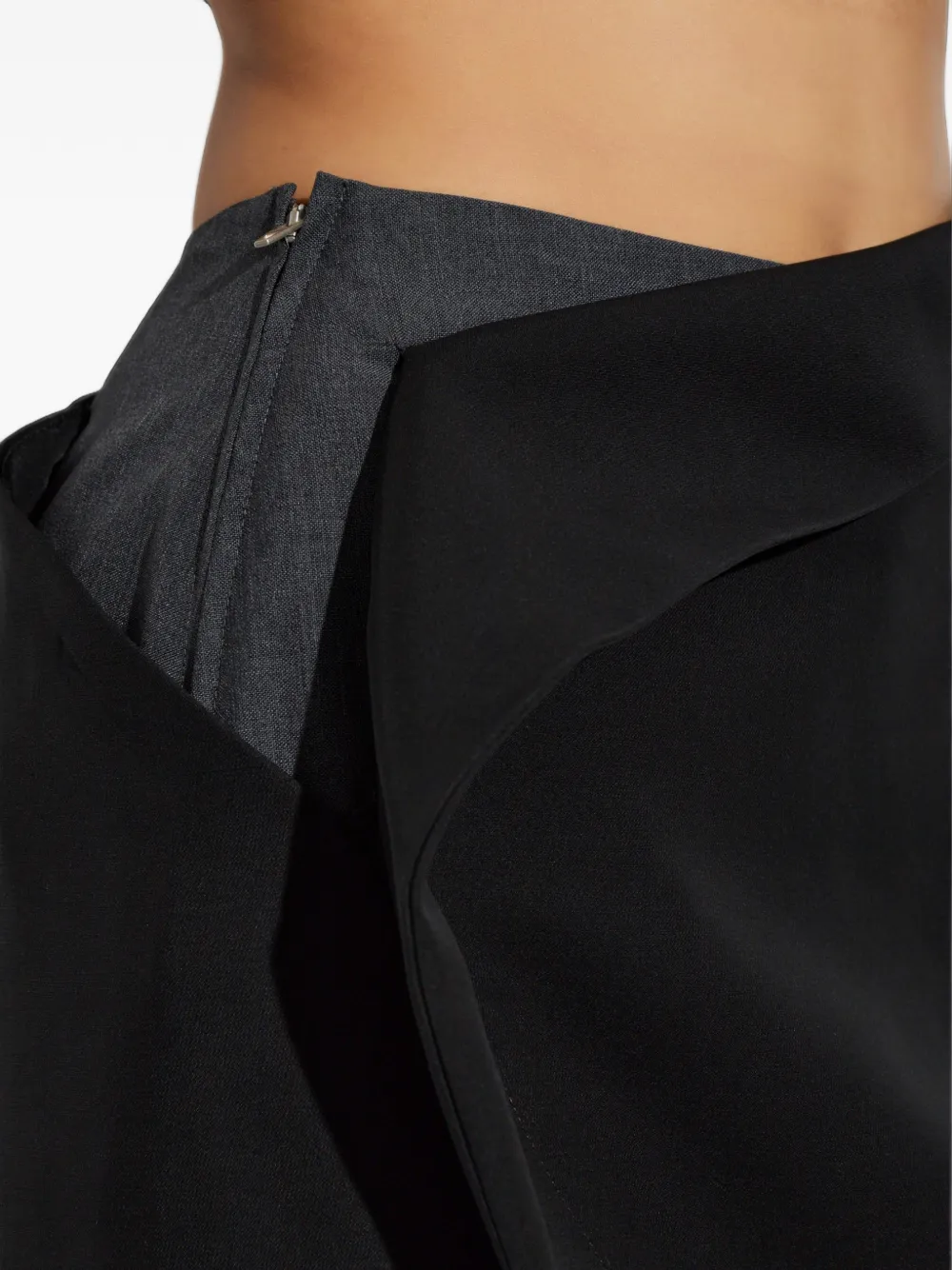 Jil Sander Asymmetrische rok met gelaagd detail Zwart