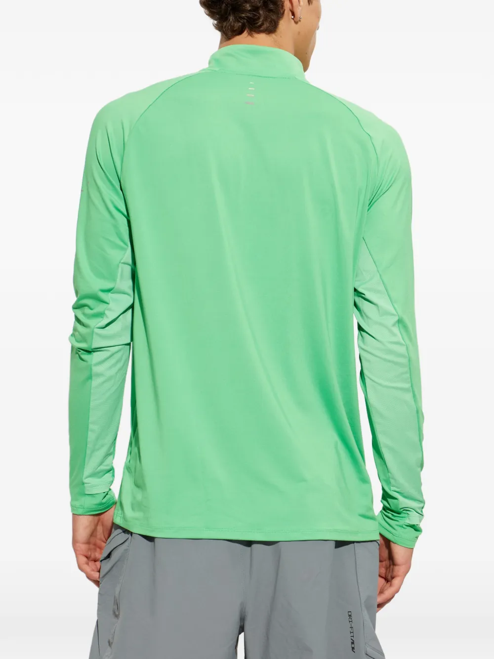 Nike logo-print zip-neck sweater Groen
