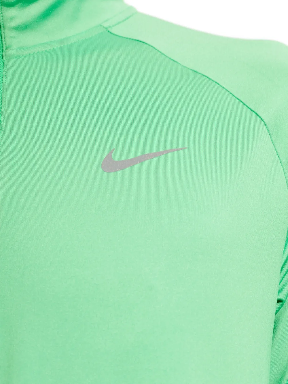 Nike logo-print zip-neck sweater Groen