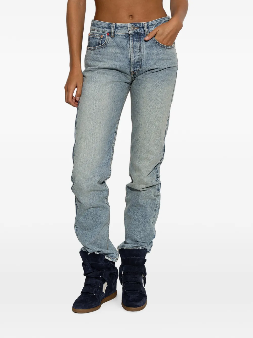 ISABEL MARANT Daya gerafelde jeans Blauw