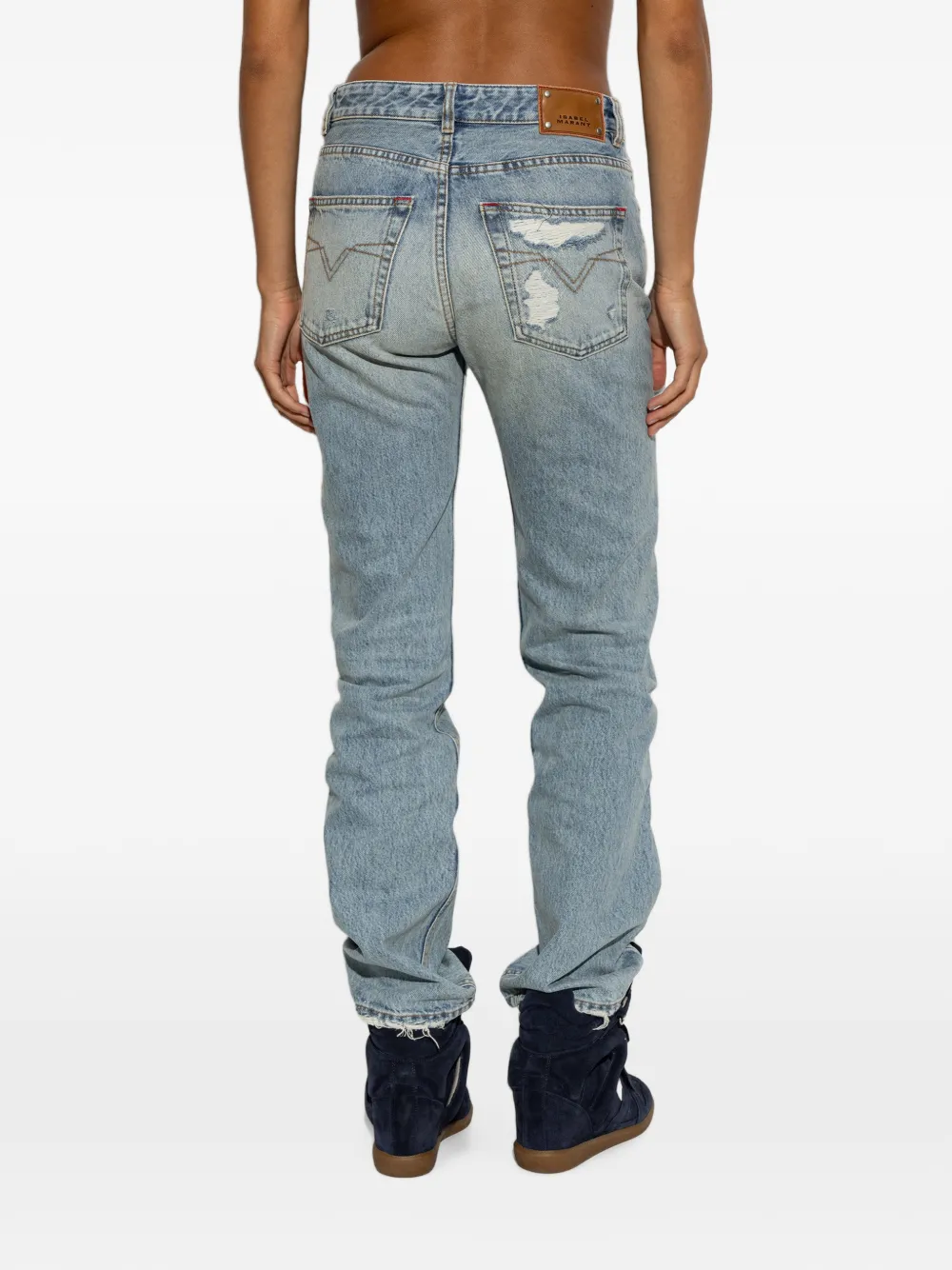 ISABEL MARANT Daya gerafelde jeans Blauw