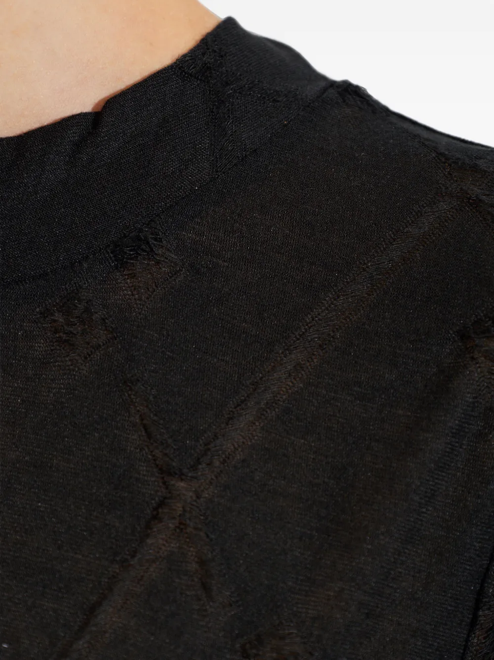 IRO Heavenly top met argyle-patroon Zwart