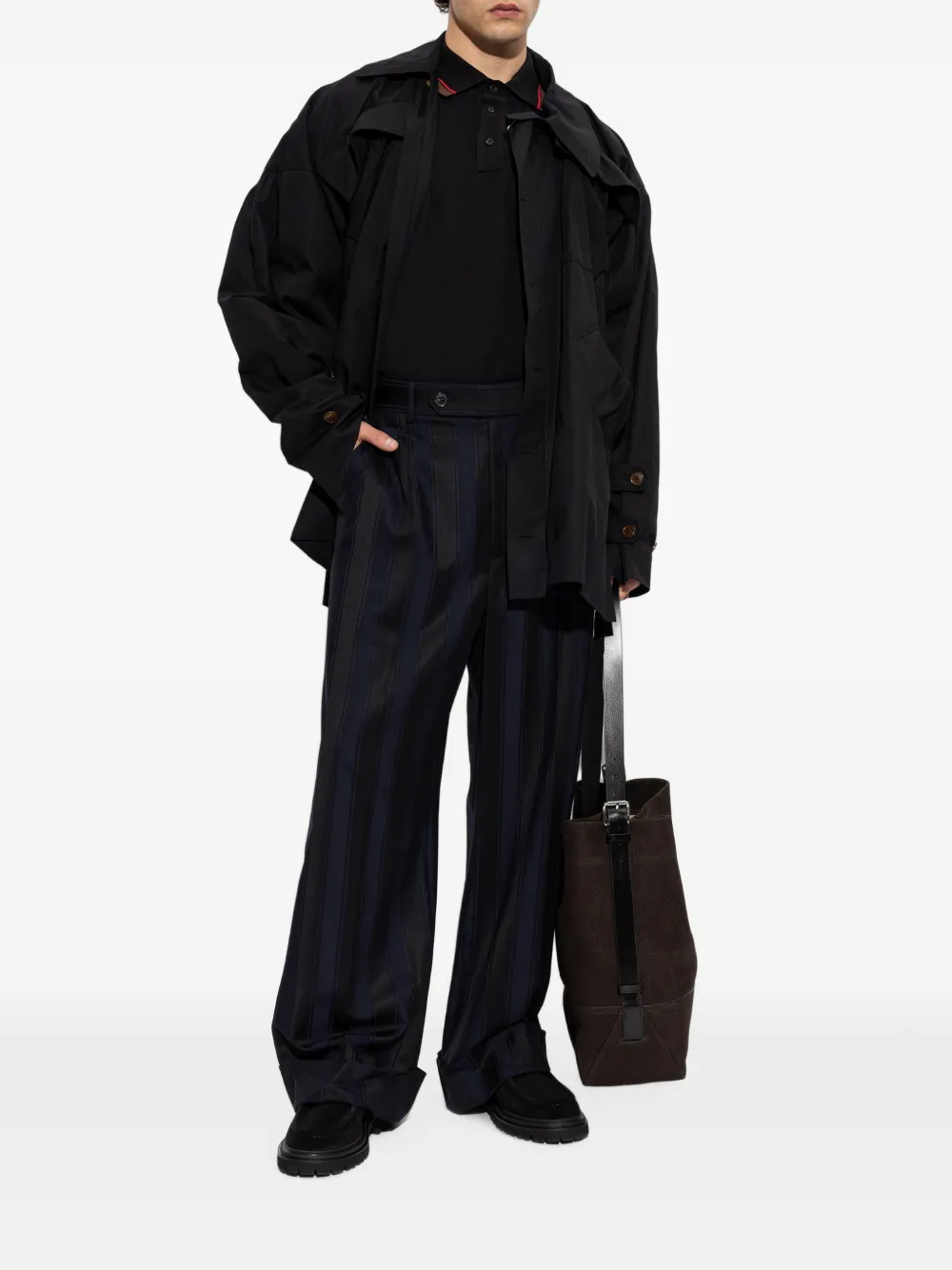 Vivienne Westwood Clark gestreepte wollen broek Zwart