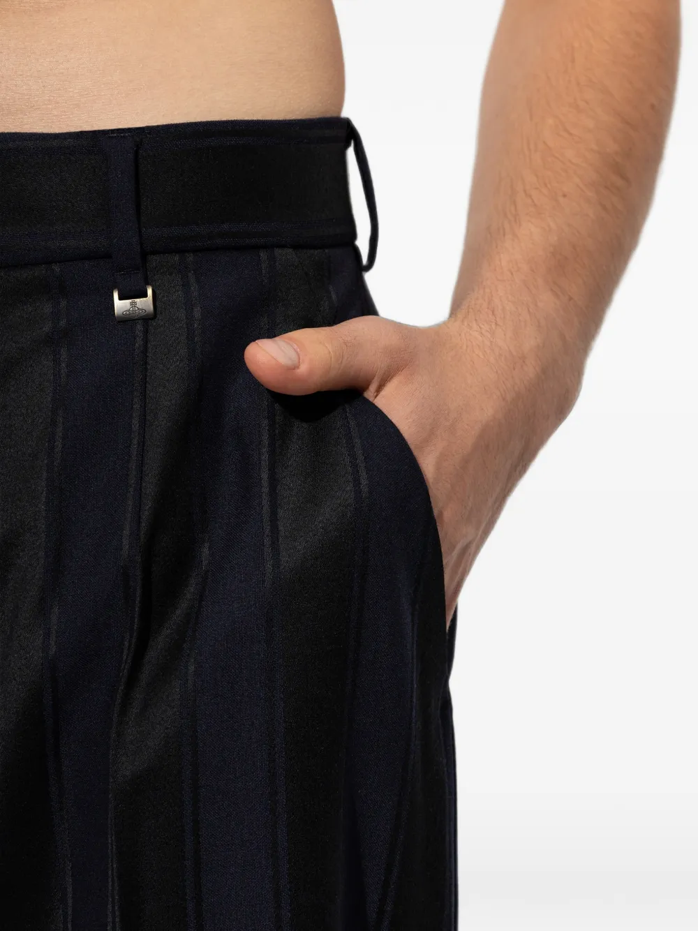 Vivienne Westwood Clark gestreepte wollen broek Zwart