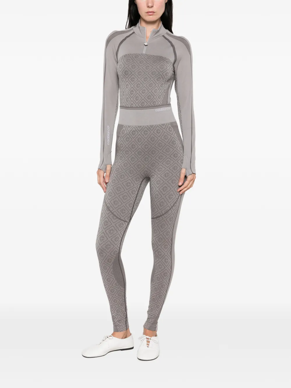 Casablanca Legging met monogram-print Grijs