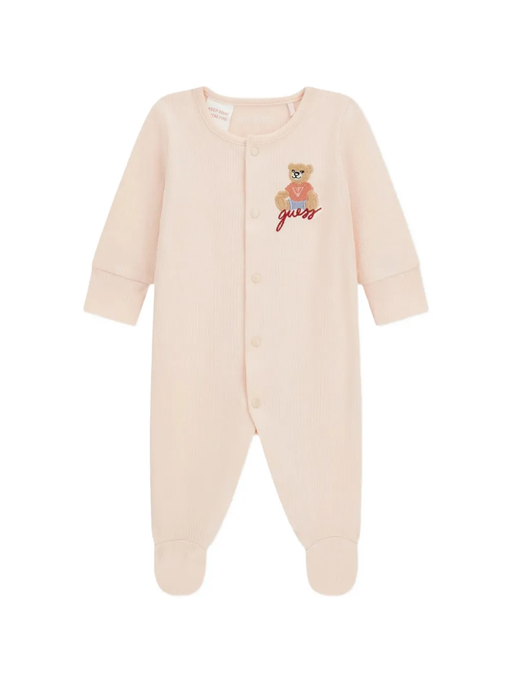 guess kids Geribbelde romperset met geborduurd logo Roze